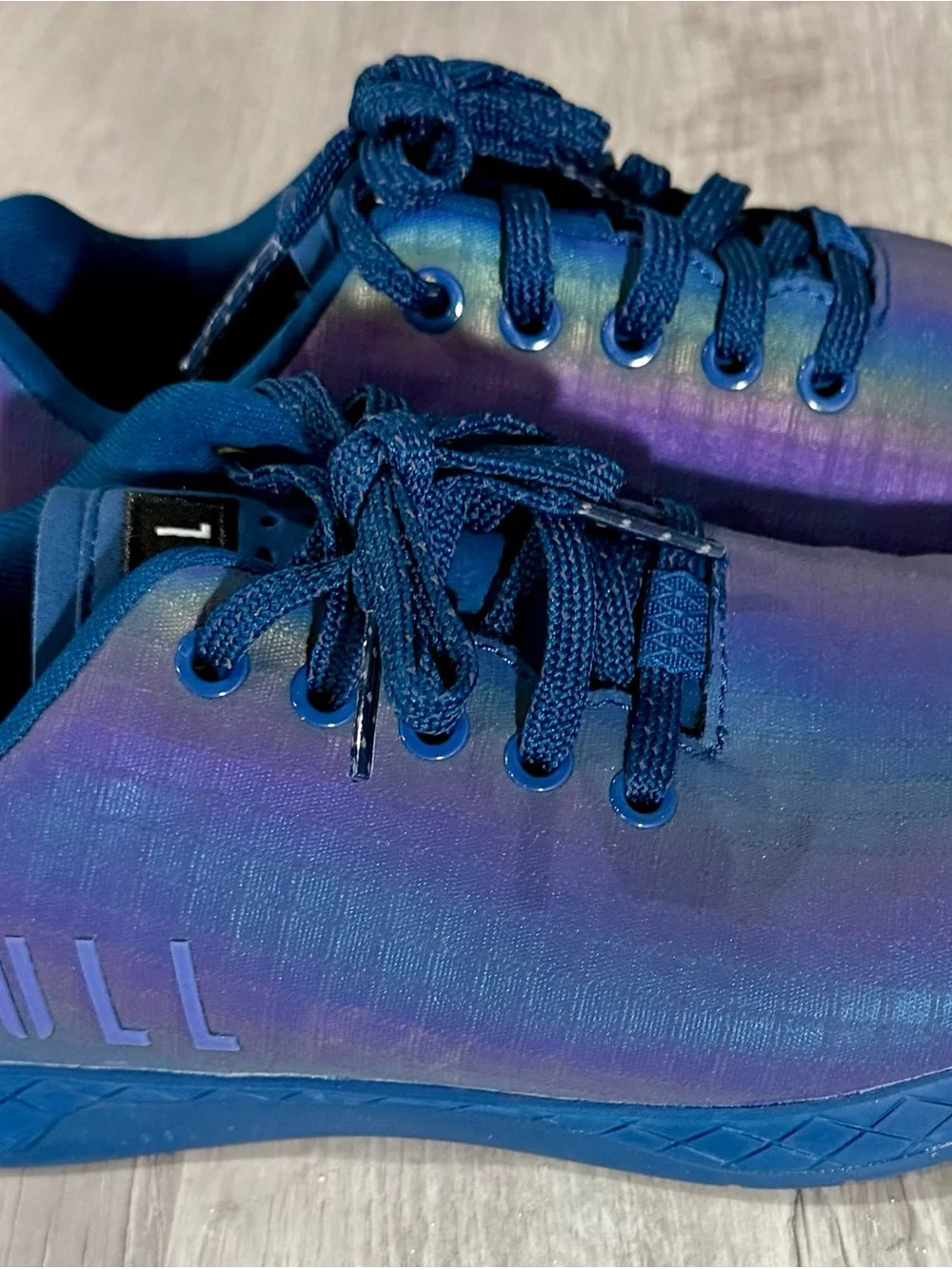 NOBULL Blue to Purple Iridescent Gradient Athletic Sneakers